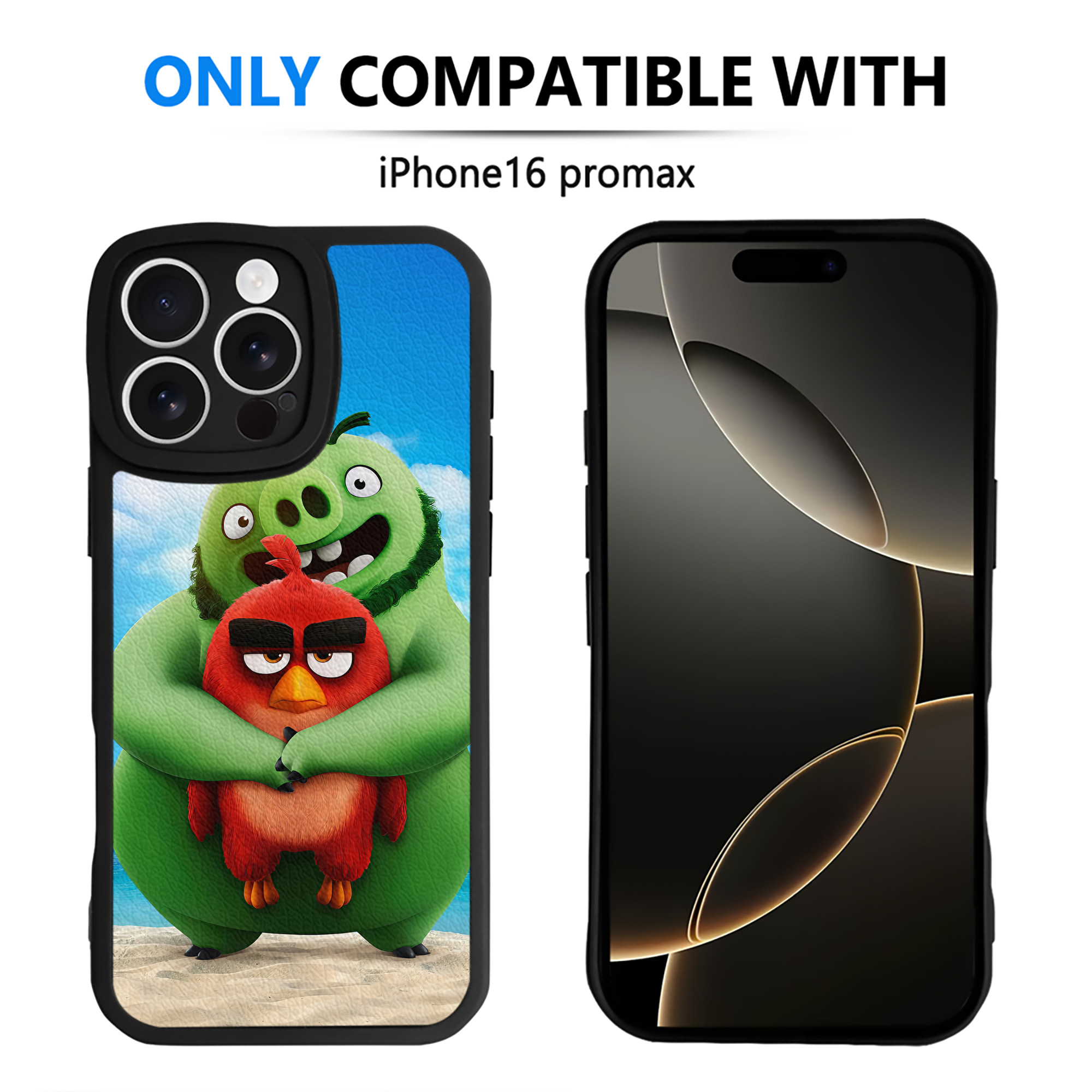 （画像用） Angry Birds アングリーバード 【iPhone 16シリーズ対応】シリコンスマホケース（レザー調） 材質：シリコン